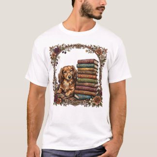 T-shirt Club de lecture de Dachshund cosy Rétro amateurs d