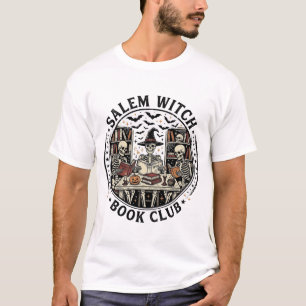T-shirt Club de lecture de Salem Witch Vintage squelette H