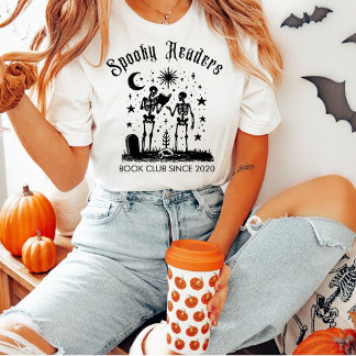 T-shirt Club de lecture Spooky Readers Livre Squelette Hal