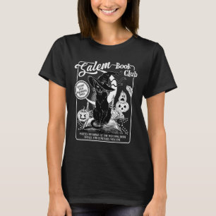 T-shirt Club de livre de sorcière Rétro Halloween Chat noi