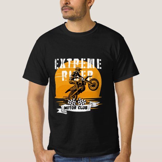 T-shirt Club de moto de cavalier extrême (Devant)
