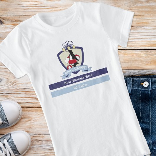 T-Shirt Club de natation Crest Cute Penguin