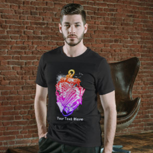 T-shirt club de pêche rose rouge