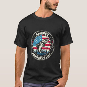 T-shirt Club de pêcheurs de Chicago Drapeau américain pêch