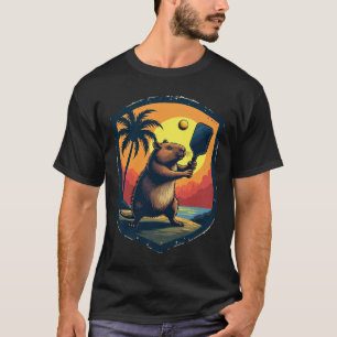 T-shirt Club de Pickleball Capybara Logo Rétro - Sport Vin