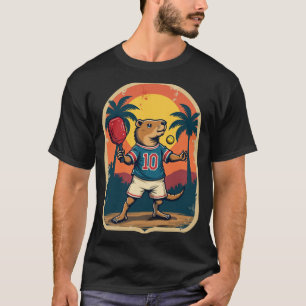 T-shirt Club de Pickleball Capybara Logo Rétro Sports Vint