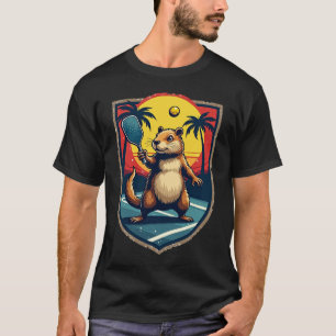 T-shirt Club de Pickleball Capybara Logo Rétro Sports Vint