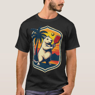 T-shirt Club de Pickleball Capybara Rétro Logo Sport Vinta