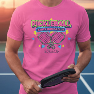 T-shirt Club de Pickleball Néo Rétro 80 Personnalisé