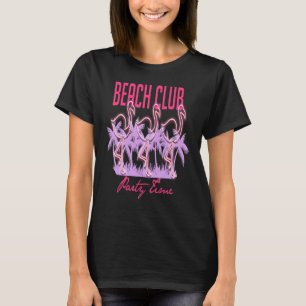 T-shirt Club de plage flamant néon style Vogue