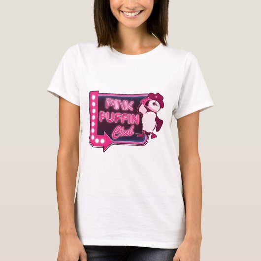 T-shirt Club de Puffin rose (Devant)
