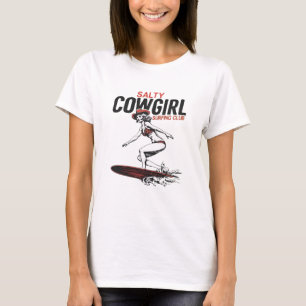T-shirt Club de Surf Salty Cowgirl Fille de Surf Rétro