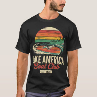 T-shirt Club de voile Lake America Établ 2026 Vintage Voil