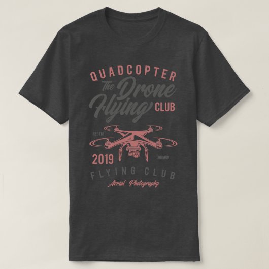 T-shirt Club de vol de drone Quadcopter (Design devant)