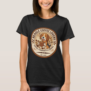 T-shirt Club des amateurs de café Beagle Café Rétro Chien