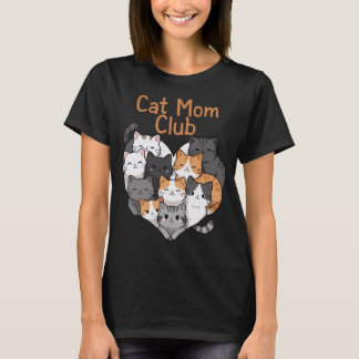 T-shirt Club des mamans de chats - Illustration mignonne d
