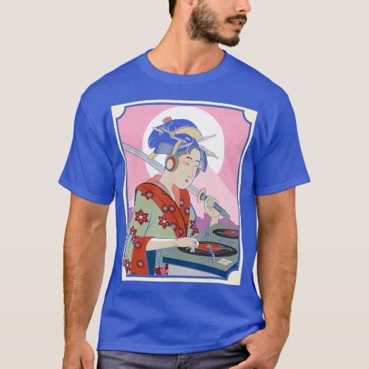 T-shirt Club DJ Japonaise Lady Samurai Kimono Warrior (Devant)