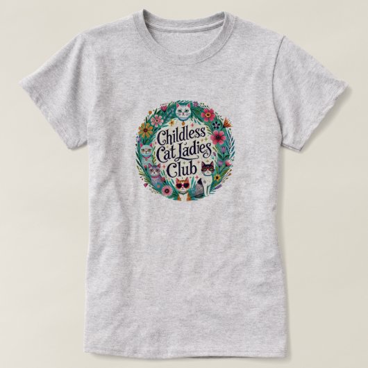 T-shirt Club féminin sans chats (Design devant)