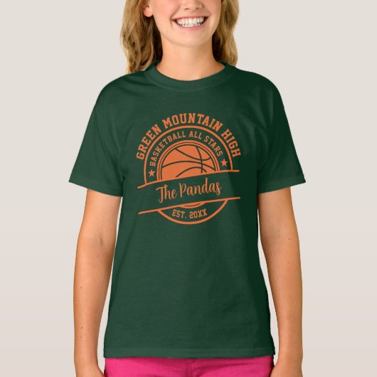 T-shirt Club scolaire Nom de l'équipe Numéro de basket-bal (Devant)
