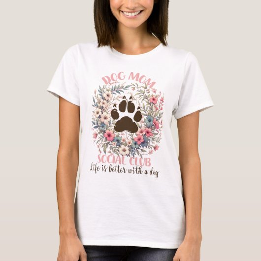 T-shirt Club social maman chien (Devant)