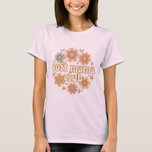 T-shirt Club Soft Mama Design Floral Rétro Groovy Daisy