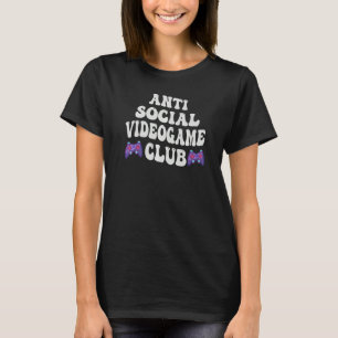T-shirt Club Vidéogame Anti Social - Retro Funny Gamer Pre