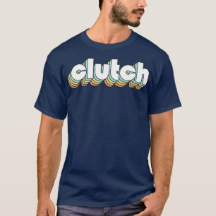 T-shirt Cluck Retro Typographie Arc-en-ciel style défraîch