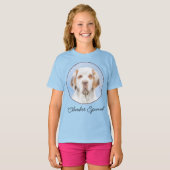 T-shirt Clumber Spaniel Painting - Cute Original Dog Art T (Devant entier)