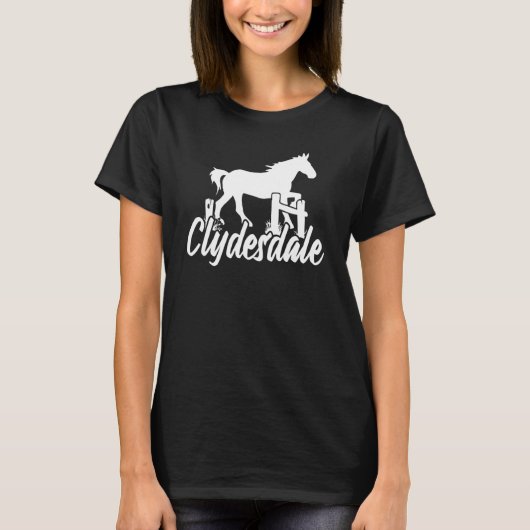T-shirt Clydesdale Ébauche Cheval Pun Horseback équitation (Devant)