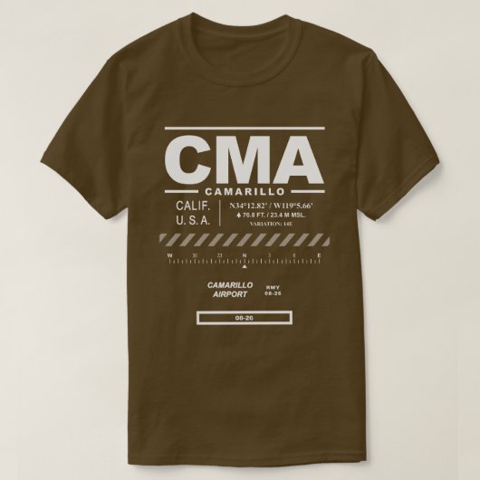 T-shirt CMA de l'aéroport de Camarillo (Design devant)