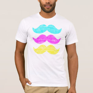 T-shirt CMY Mustaches (style presse-lettres)