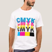 T-shirt CMYK Cyan Magenta Jaune Noir (Devant)