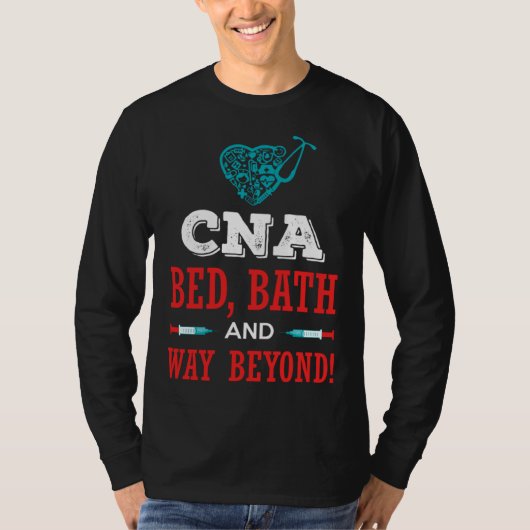 T-shirt CNA Bed Bath Humor Work Job for CNAs RN (Devant)