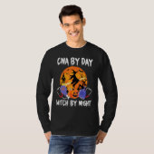 T-shirt Cna By Day Witch By Night Halloween Certified Nurs (Devant entier)