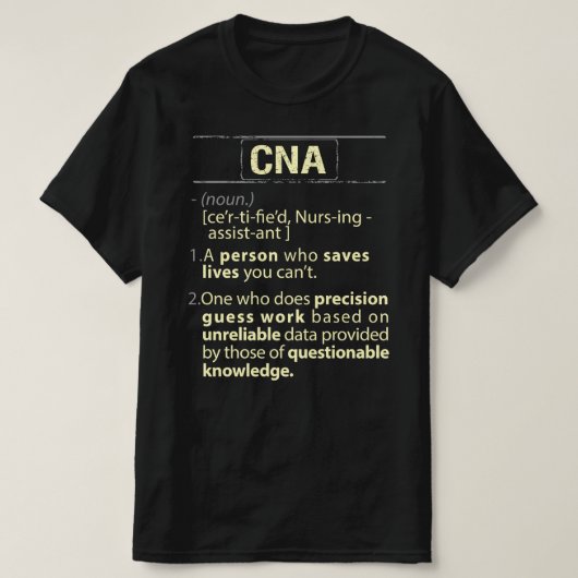 T-shirt CNA Définition américaine réelle (Design devant)