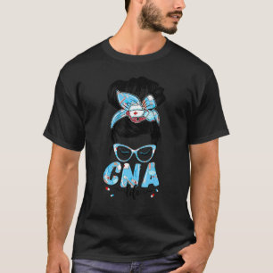 T-shirt Cna Life Messy Bun Femmes Lunettes Cna