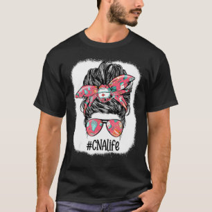 T-shirt Cna Life Messy Bun Lunettes Femmes 1