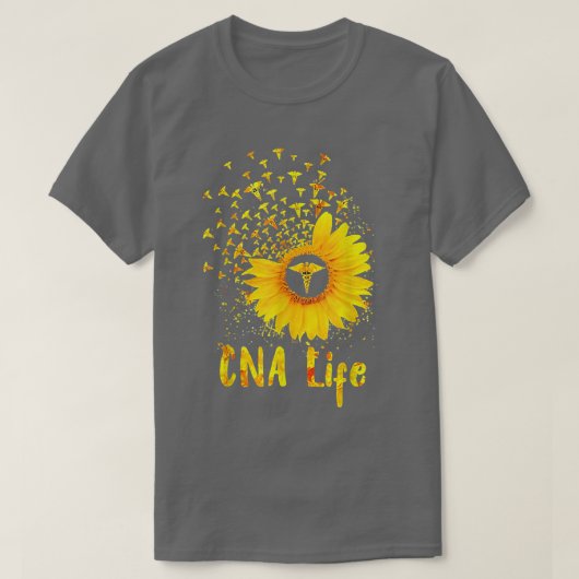 T-shirt CNA Life Sunflower Cute Nurse (Design devant)