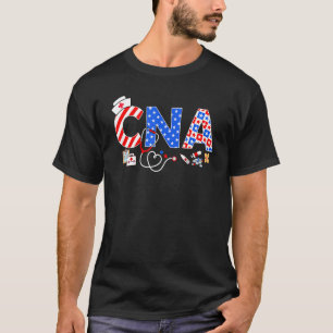 T-shirt Cna Nurse Stethoscope Memorial Day 4 juillet Nursi