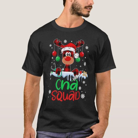 T-shirt CNA Squad Christmas Reindeer Stethoscope Matching  (Devant)