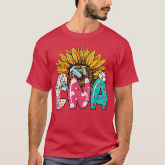 T-shirt CNA Tournesol Stethoscope Infirmière Casquette Fun