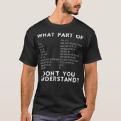 T-shirt CNC Machinist Quelle Partie De Ne Comprenez-Vous P (Devant)