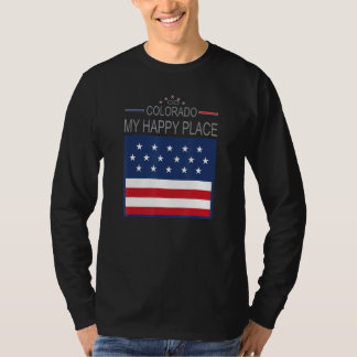 T-shirt CO Colorado My Happy Place USA Etats-Unis Carte du
