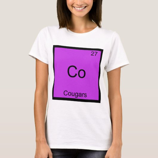 T-shirt Co - Cougars Funny Élément Chimie Symbole Tee (Devant)