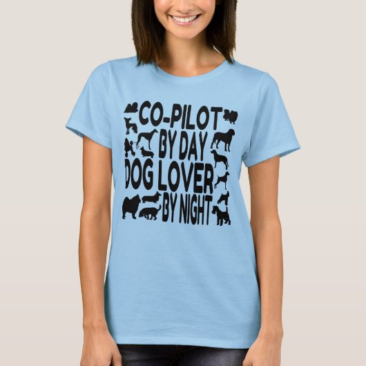 T-shirt Co-pilote Amoureux des chiens (Devant)
