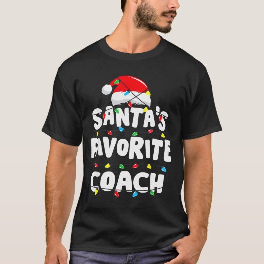 T-shirt Coach Christmas Santa's Favorite Funny Gift Xmas (Devant)