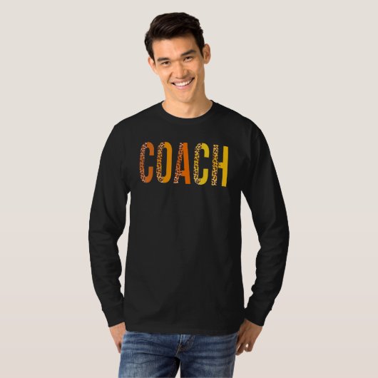 T-shirt Coach leopard Squad Cute Fall Autumn Thanksgiving (Devant entier)