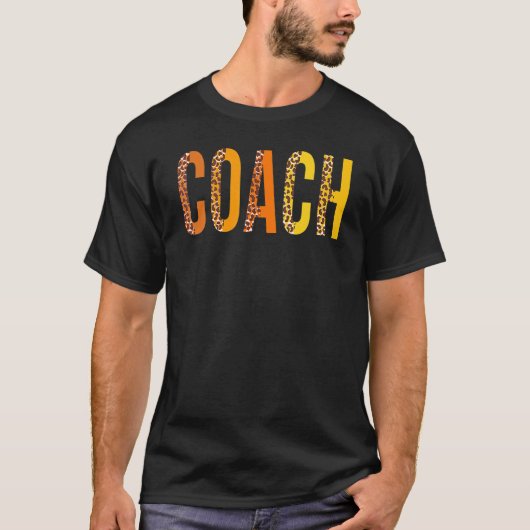 T-shirt Coach leopard Squad Cute Fall Autumn Thanksgiving (Devant)