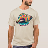 T-shirt Coastal Beach Seashell Whimsical Pop Art (Devant)