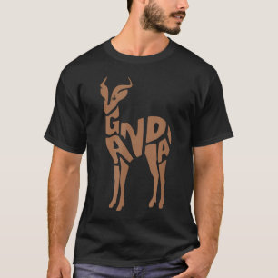 T-shirt Cob de l'Ouganda Ouganda Word Art - Drôle d'Africa
